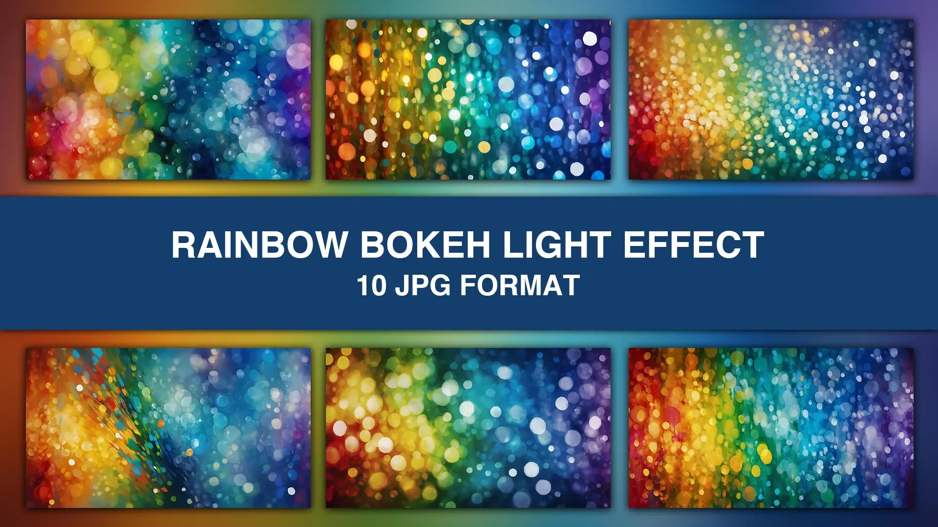 Rainbow Bokeh Light Effect Background JPG Images Pack image